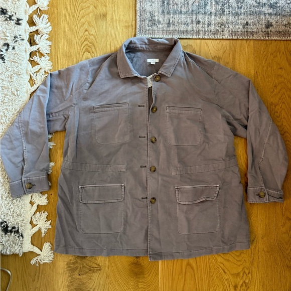 NWT J. Jill Grey Shirt Jacket - Picture 3 of 7